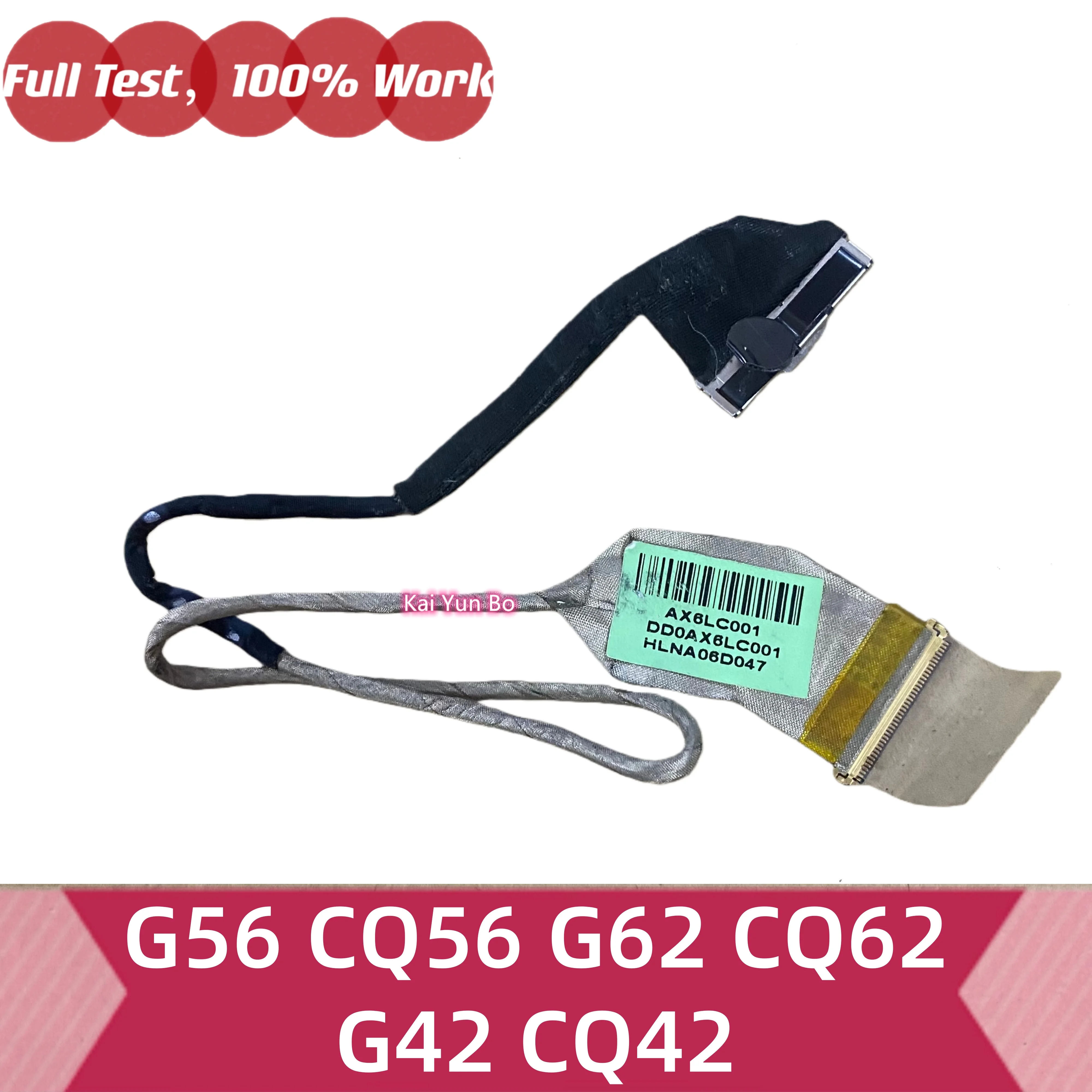 Cabo de Vídeo para Tela LED LCD LVDS para Laptop HP Compaq G56 CQ56 G62 CQ62 G42 CQ42 DD0AX6LC001 DD0AX6LC002 DD0AX6LC030