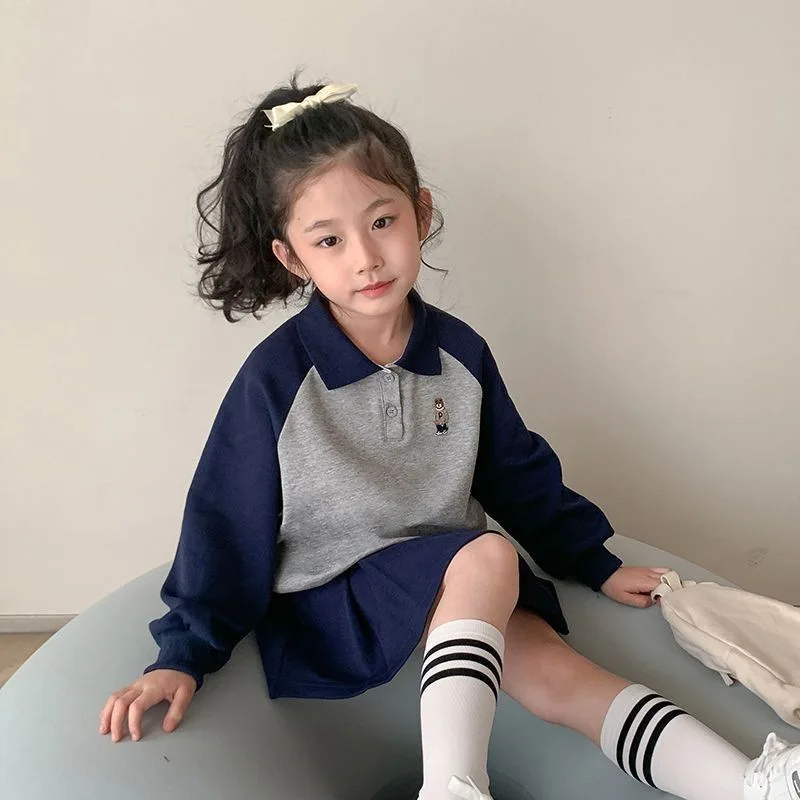 

Korean Version of Westernized Children's and Baby Girls Pleated Skirt Children's Clothing Two-piece Set