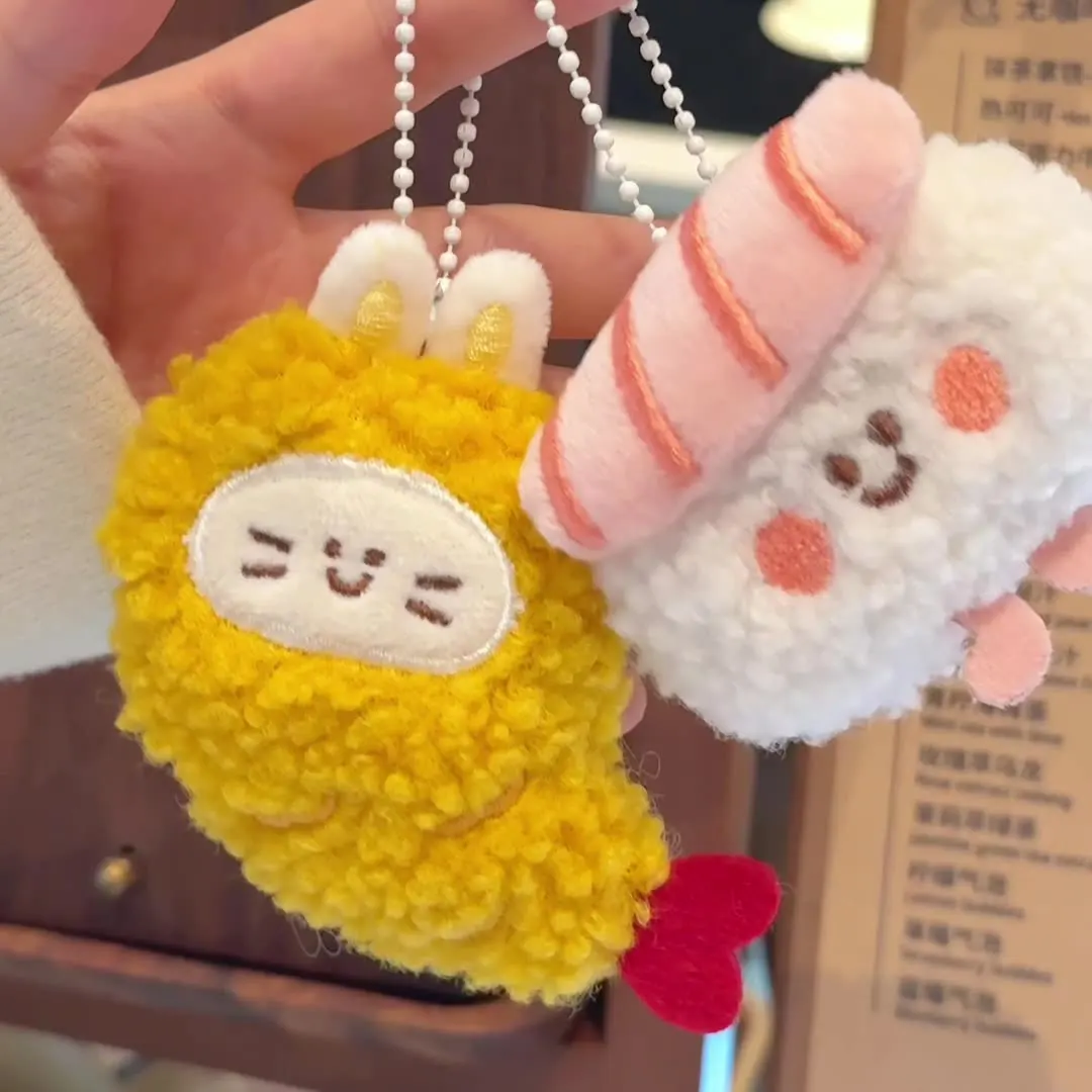 6Pcs Simulieren Nette Lebensmittel Plüsch Puppe Sushi Lebensmittel Anhänger Spielzeug Rucksack Schlüsselbund Anhänger Geburtstag Weihnachten Geschenk Hochzeit Begleiter Geschenk
