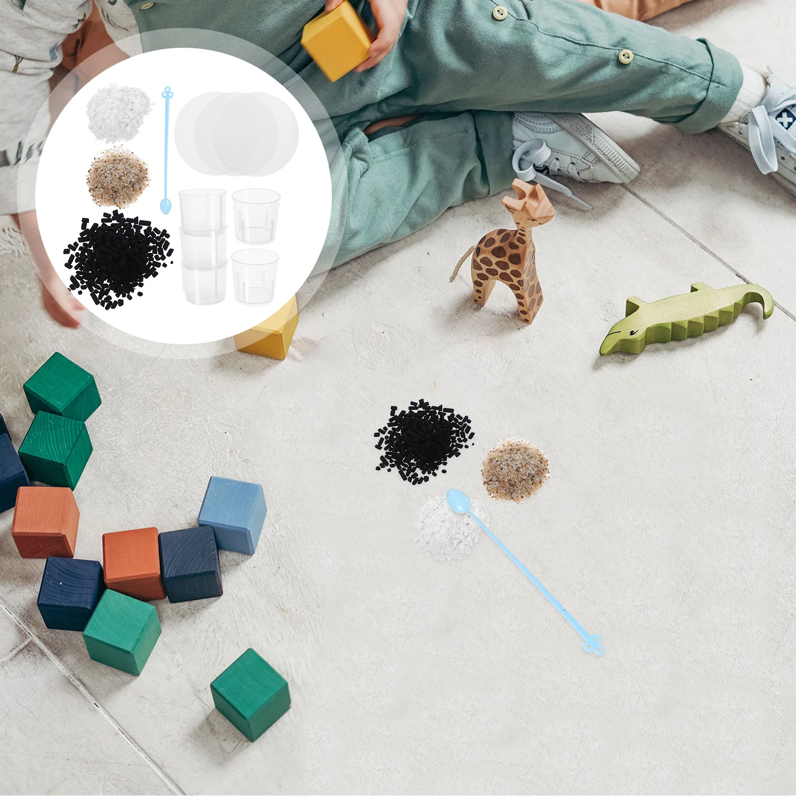 1Set Stem Water Filtration System for Kids Water Purification Kit Educational DIY Science Experiment for Kindergarten Home