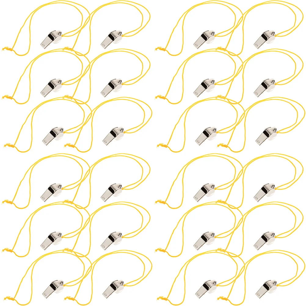 

24pcs Sports Whistles Referee Safety Emergency Survival Whistles With Lanyards Portable Metal Whistle For Coaches Teachers