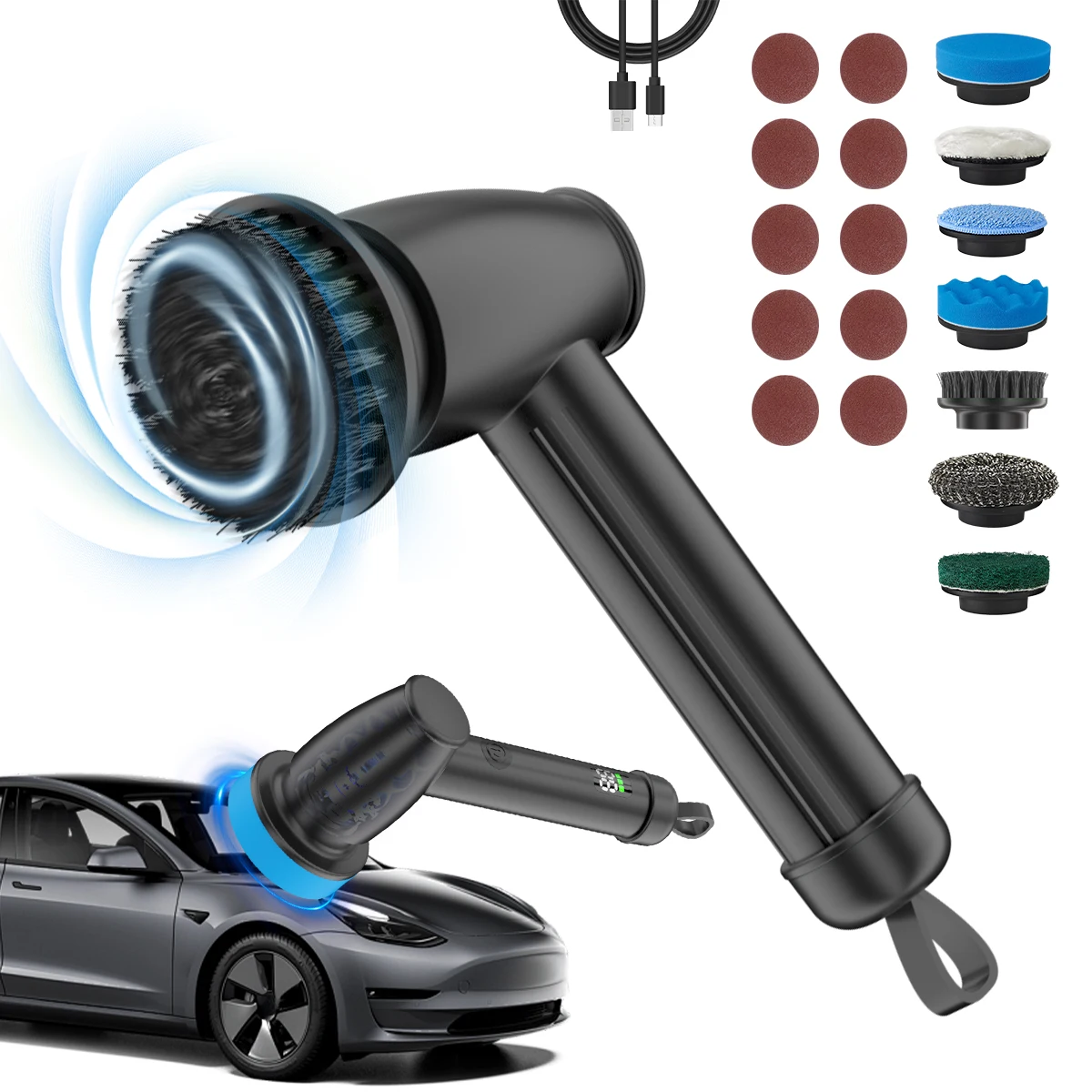 Nuevo cepillo para lavar platos de cocina para el hogar, cepillo de limpieza de estufa USB, limpiador giratorio para baño, fregadero, exfoliante eléctrico