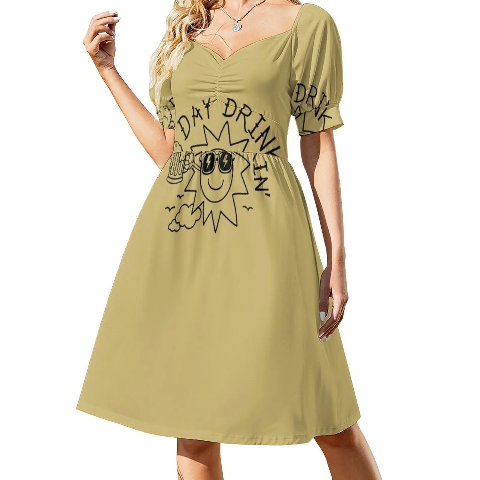 Engraçado cerveja vintage cerveja dia bebendo cerveja retro unisex floral blusa vestido para mulheres primavera verão vestido casual para festa