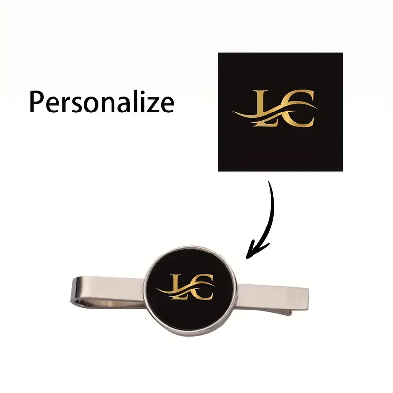 Personalised Hot-Pressed Tie Clip for Men and Women - Custom Logo Wedding and Formal Attire Accessory