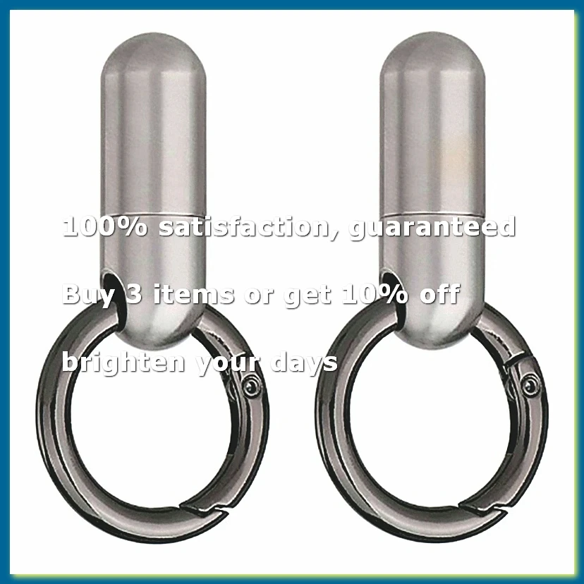 2PCS Waterproof Stainless Steel Pill Box Pill Bottle Cache Pill Box Container Keychain Pill Box Health Care