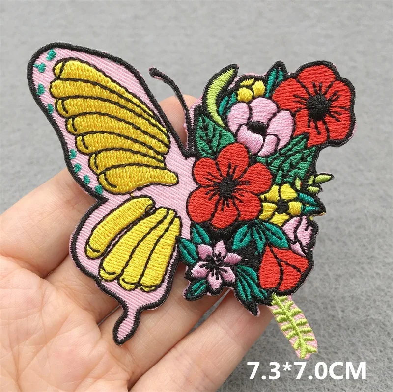 Cartoon Patch Blumen stickerei Patch Eisen auf Patches DIY Pilz gestickte Patches auf Kleidung Applique Näh aufkleber – Detail 8