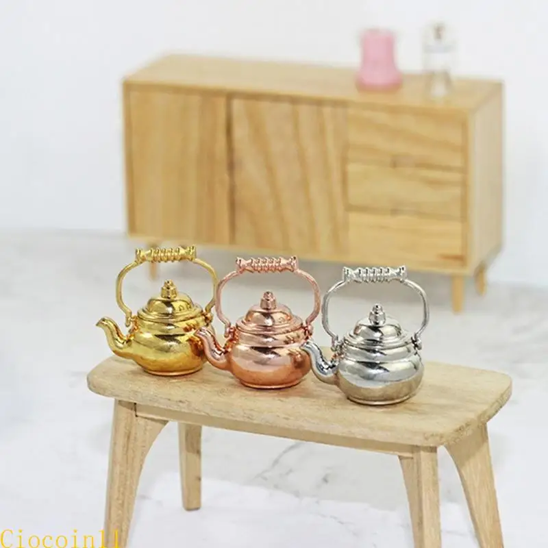 

Y1UB Dollhouse Miniature Kitchen Utensil Pot with Lid Dollhouse Accessories 1:12/ 1:6