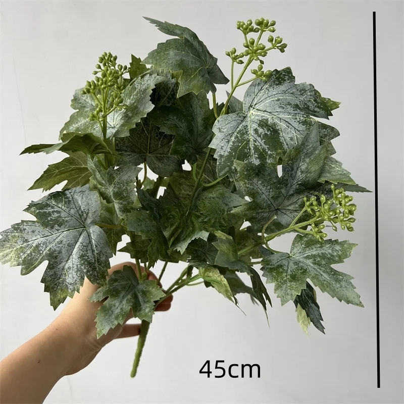 جديد أوراق العنب الحريرية لزفاف المنزل عيد الميلاد إكليل زهرية ديكور فروع أوراق العنب الاصطناعي مع طاولة الفواكه النباتات وهمية #3