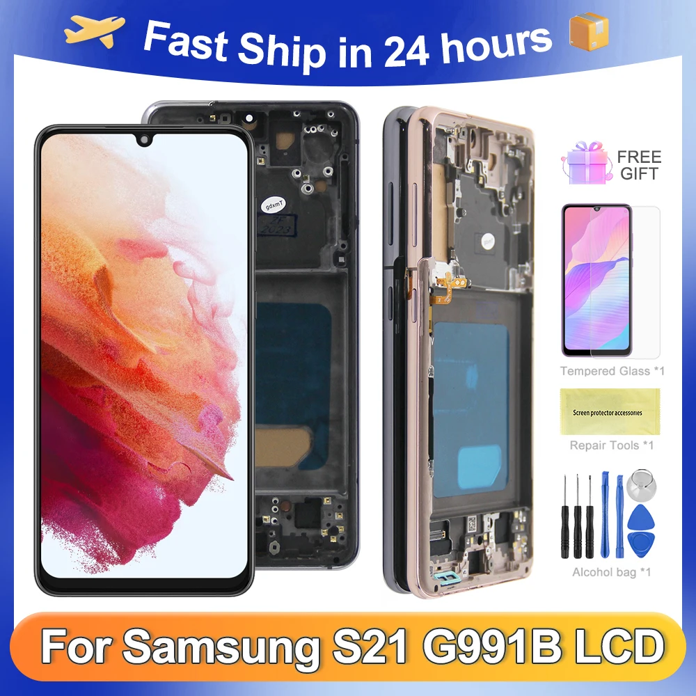 Tested S21 For Samsung For S21 5G G991 G991B G991W G991U LCD Display Touch Screen Digitizer Assembly Replacement