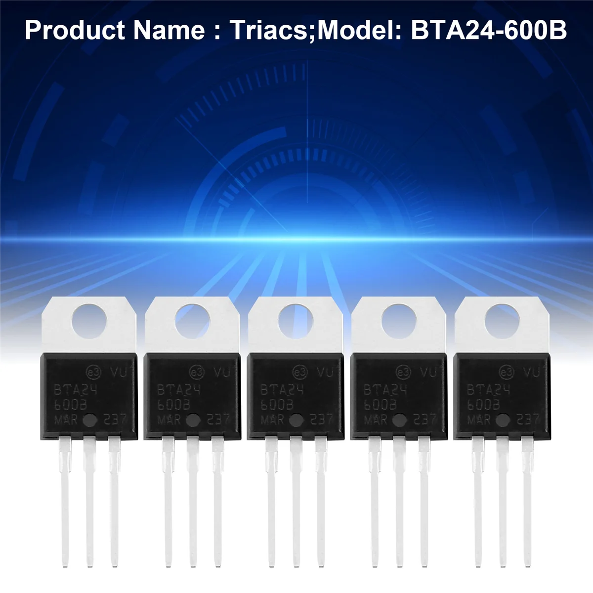 5 Pcs T0-220AC Package SCR Standard Triacs 600V 25A BTA24-600B