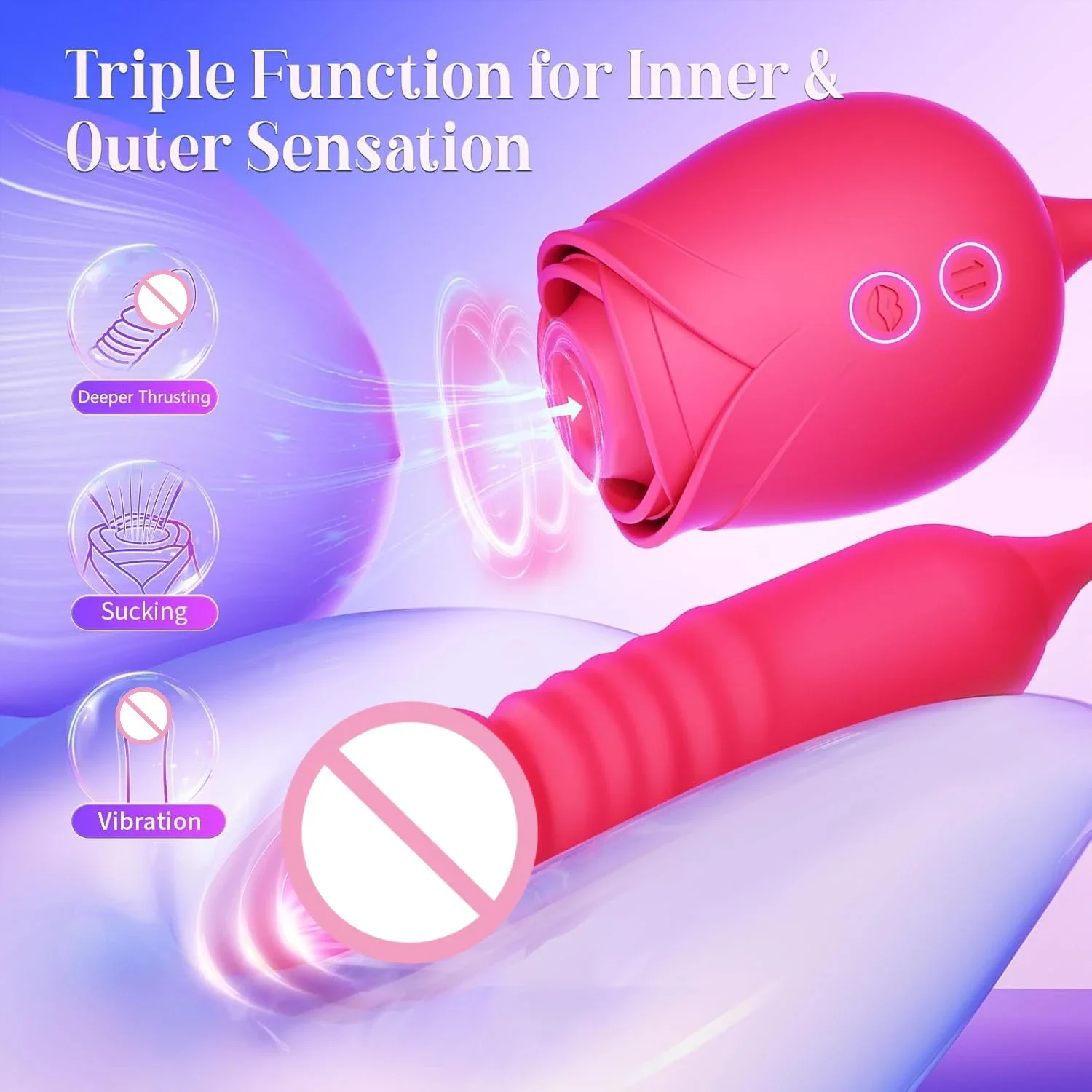 ألعاب جنسية هزازة وردية للنساء مع 10 هزاز جي سبوت و10 أوضاع مص مدلك دسار للبالغين للأزواج