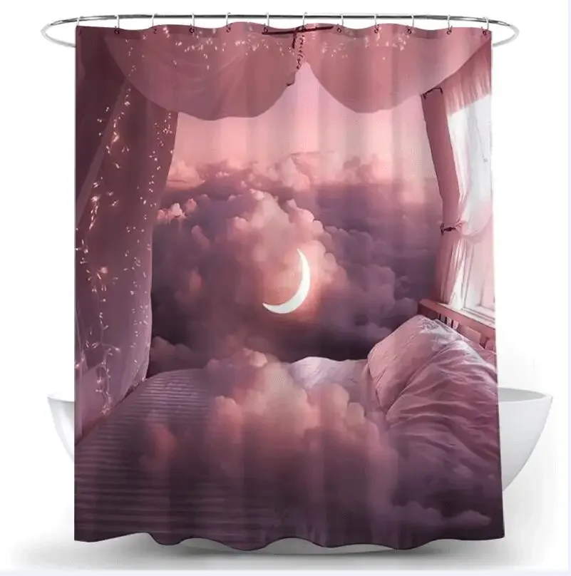 Dream Forest Shower Curtain Magic Trees Creative Design Art Scenery Modern Natural Waterproof Bathroom Decor Curtain