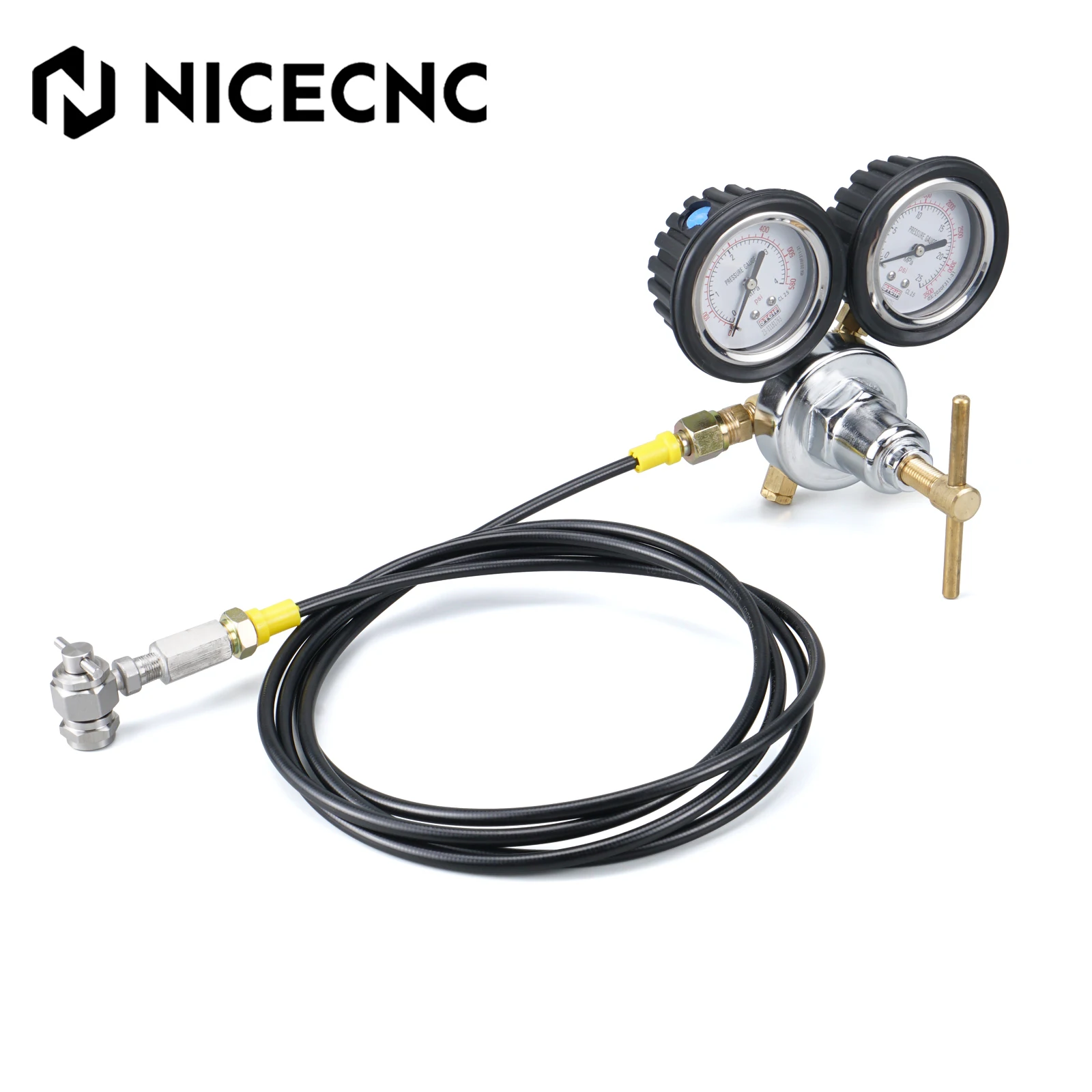 

Nitrogen Regulator Shock Fill No Loss Chuck For Yamaha Honda Suzuki Kawasaki KTM Husqvarna BMW Aprilia Triumph Ducati ATV UTV