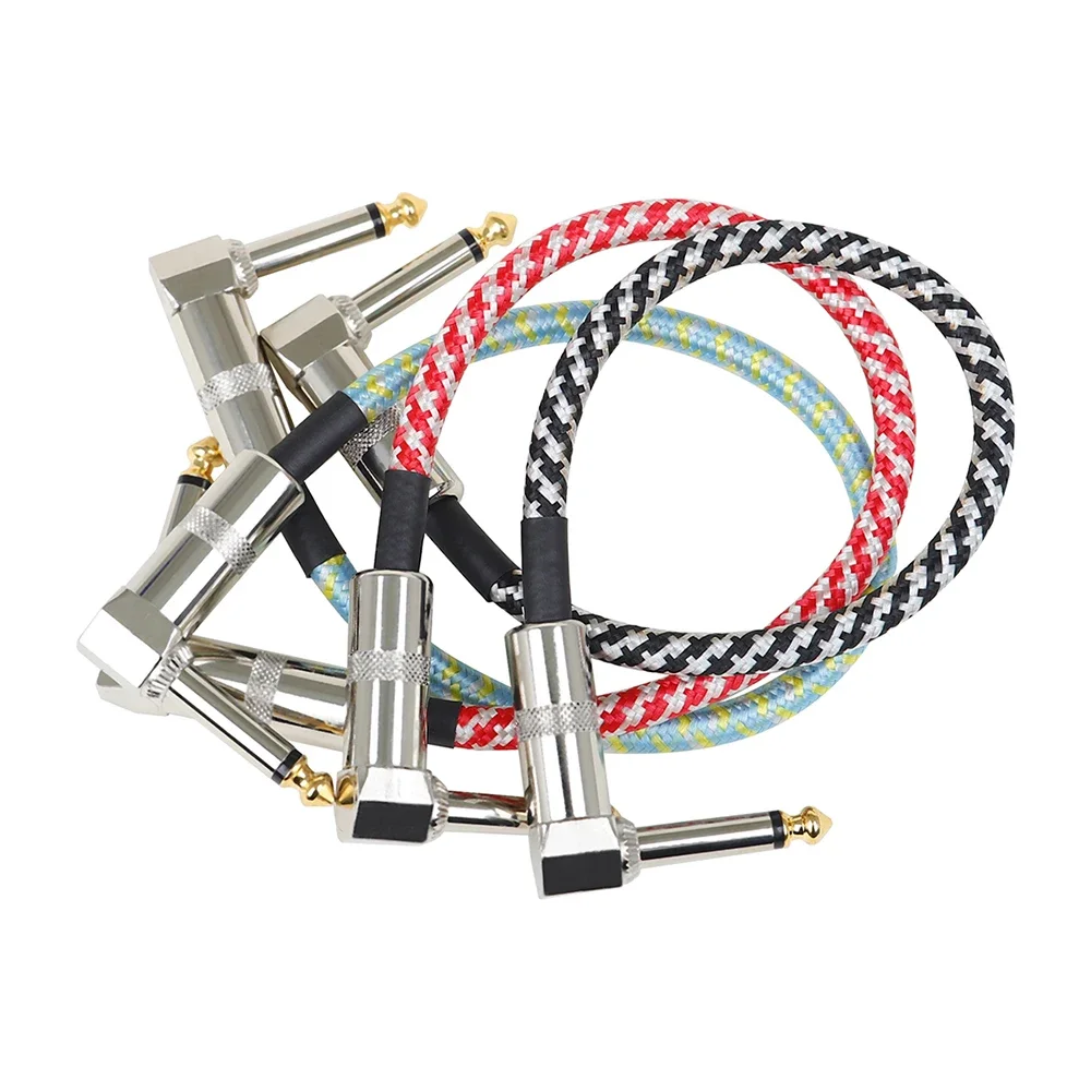 SLADE 3Pcs Guitar Effect Pedal Patch Cable 6.35mm Cord Low Noise Shielded Audio Cable Electric Guitar Color Braided Cable