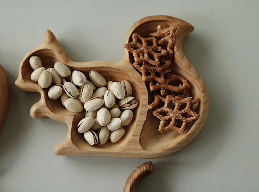 Creative Wooden Serving Tray for Dining Room & Kitchen Counter Whimsical Serving tray for Cookies & Tea Unique Hostess Gift