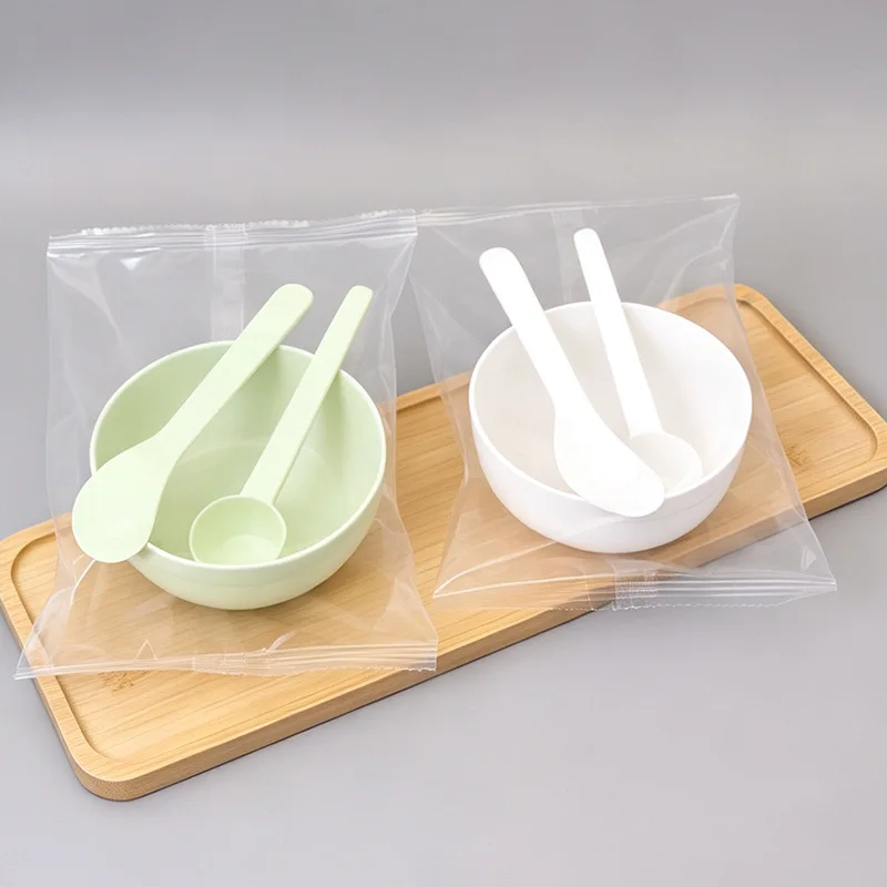 Beauty Mask Bowl, Individually Packaged Makeup and Spa Tools, Three-Piece Set, Plastic Small Bowl, Mixing Stick, Measuring Spoon
