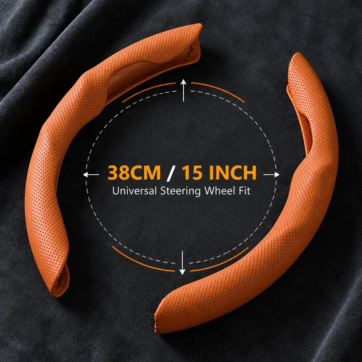 2PCS Nappa Leather Car Steering Wheel Booster Cover Anti-Slip Grip for Land Rover Range Rover Sport Evoque Velar Freelander