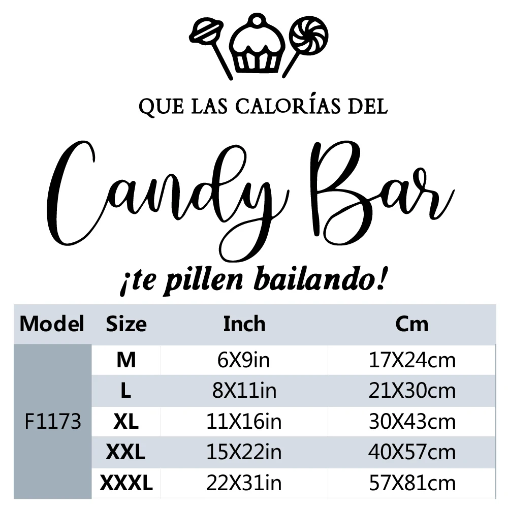 Spanish Candy Bar Vinyl Decals Art  Texts Wedding Board Stickers Confeti Festival Signs Stickers Gift Murals