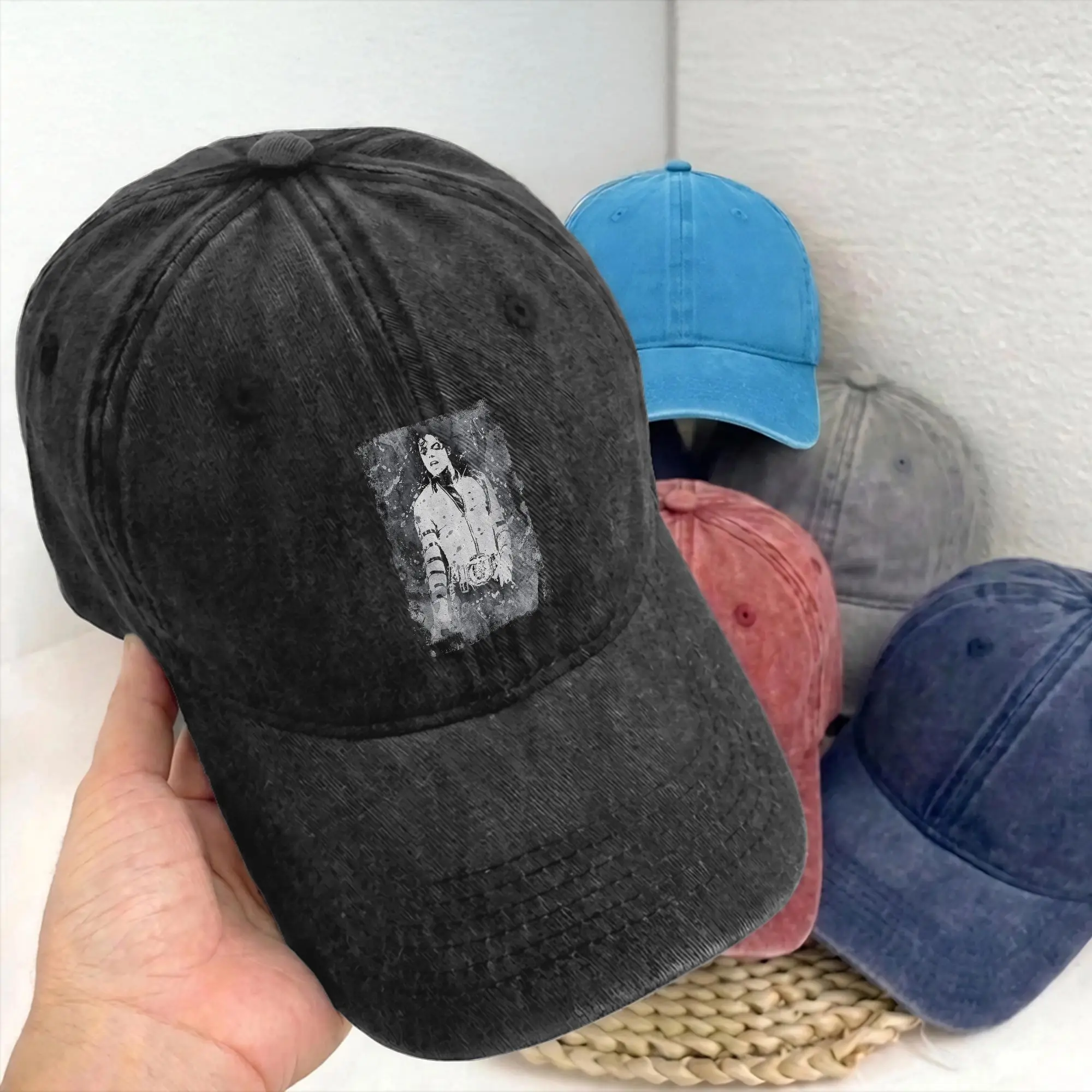 Vintage Michaels Pop King Jacksons Baseball Cap Unstructured Unisex Style 1988 Tour Distressed Washed Snapback Hat Gift Hats