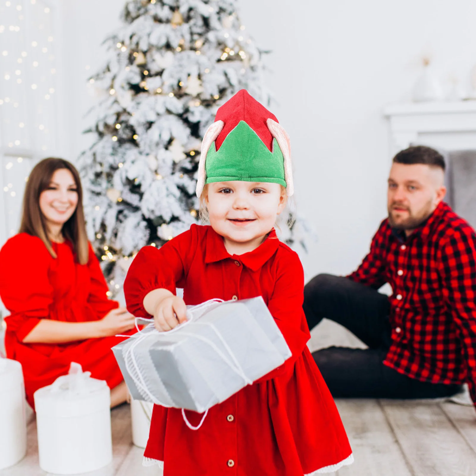 

Christmas Elf Hat Comfortable Material Suitable Xmas Party Props Costume Decorations Caps Hats Xmas Caps