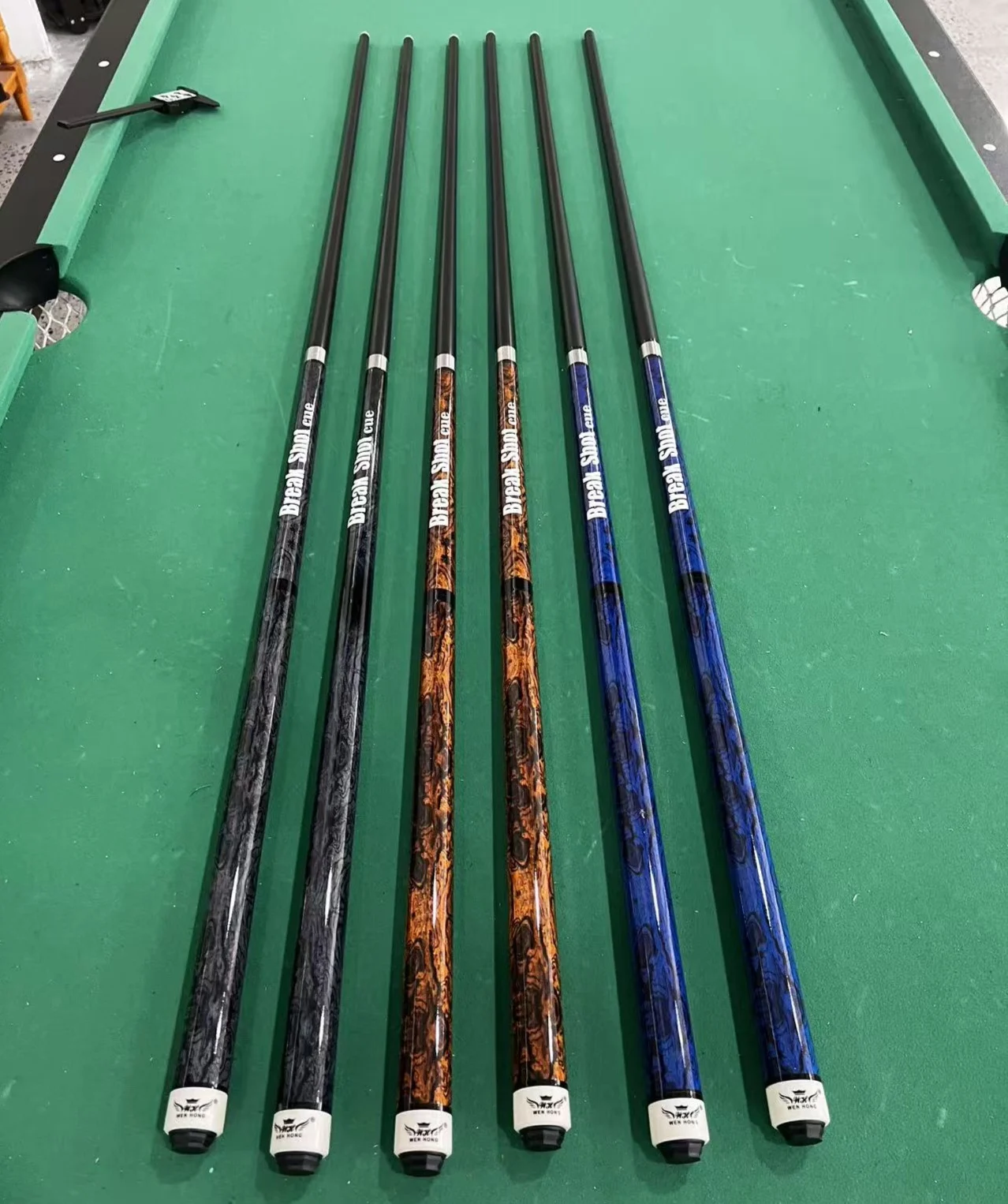 Black Carbon fiber Shaft 2 IN1 Jump Break Cue Smooth Grip 58 Inch Length 3 Colors for Selection Break Jump Cue