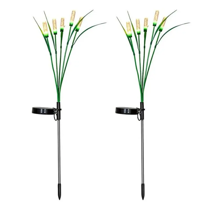 LLCS-Waterproof Outdoor Solar Firefly Reed-Lights 6LED Swing Lamp Pathway Lawn Street Garden Decoration Landscape Lighting