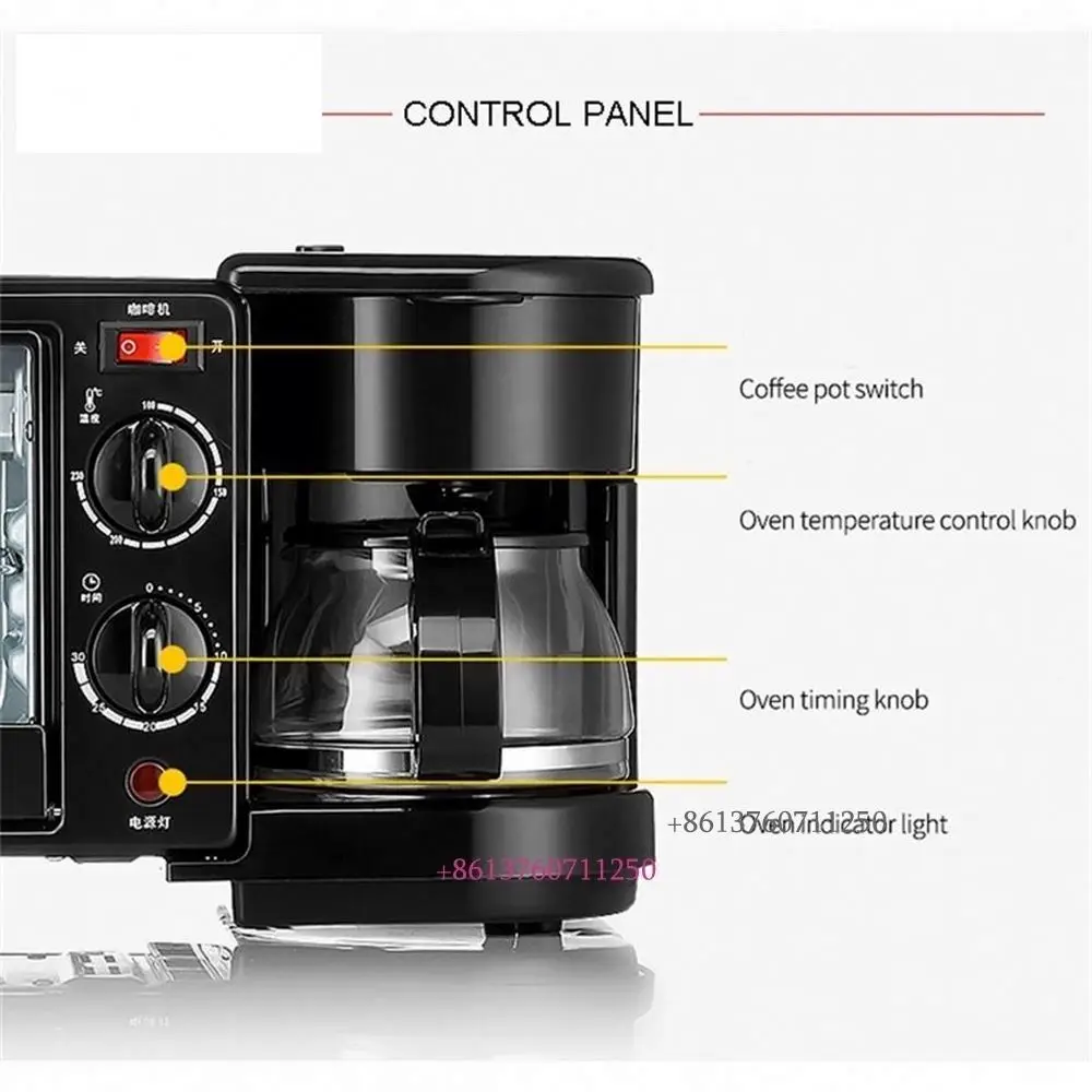 Máquina de café da manhã multifuncional para cozinhar, Café da manhã e chá da tarde, 3 em 1, Mais populares, 2022