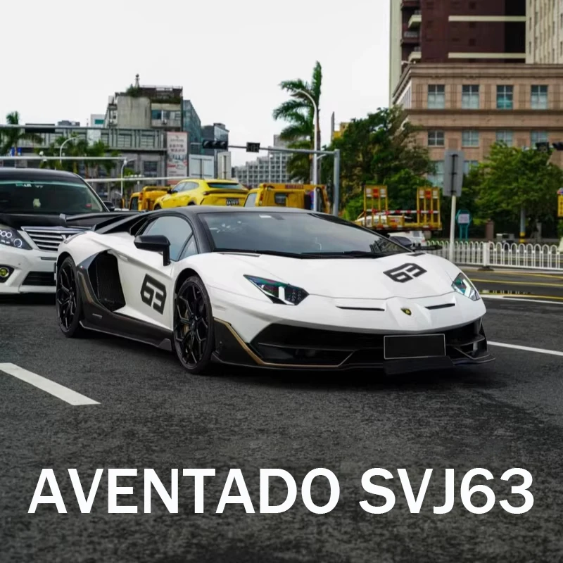 1:24 Lamborghini Aventado SVJ63 Supercar Alloy Die Cast Toy Car Model Sound and Light Children\'s Toy Collectibles Birthday gift