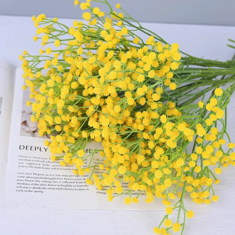 90 Köpfe künstlicher Blumenstrauß 61 cm Kunststoff Gypsophila gefälschte Blume für Heimdekoration Hochzeit Party Dekorationen Vase Zubehör – Detail 13