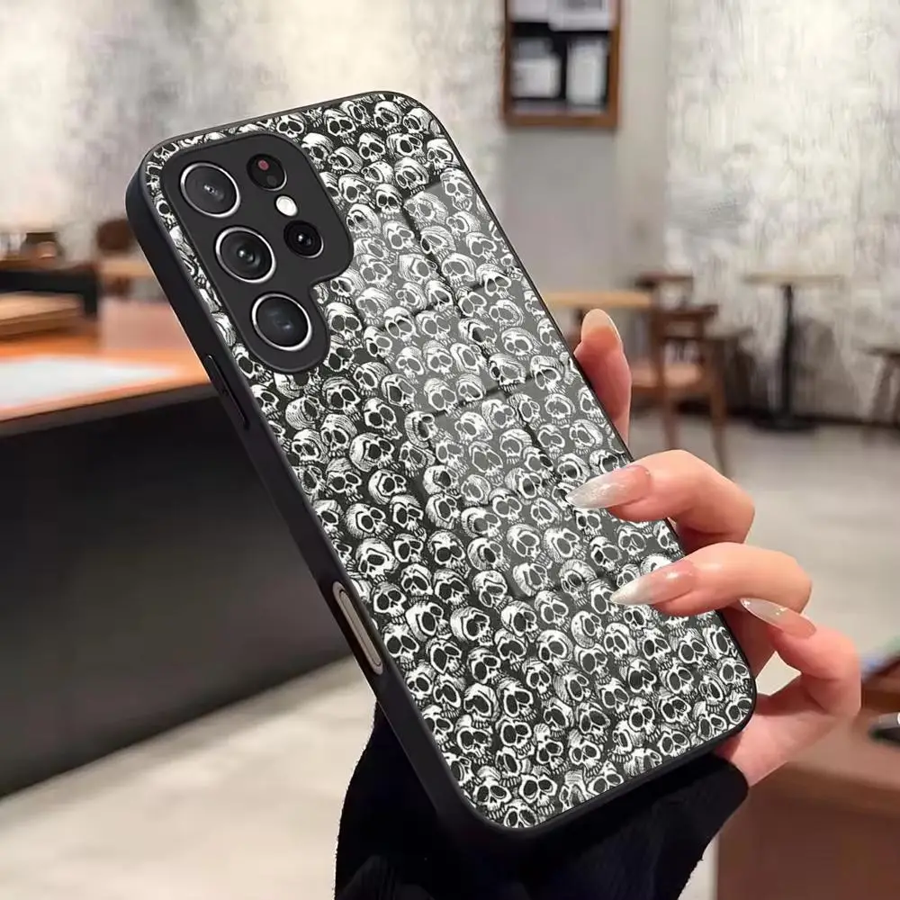 Gothic Fashion Skull Phone Case For Samsung Galaxy S26 Ultra S25 FE S24 S23 S22 Plus S25 Edge S21 Glass phone case