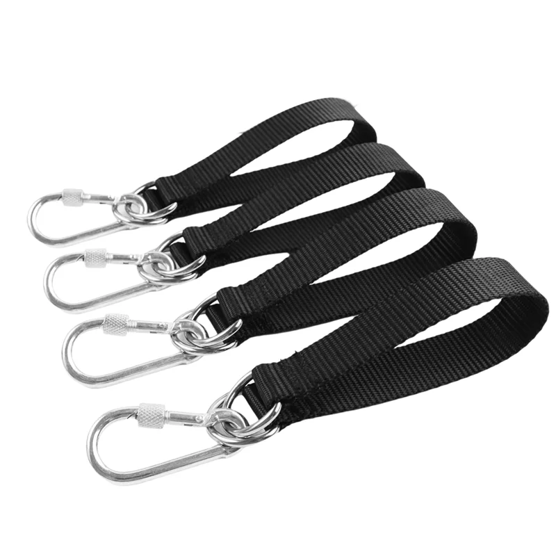 4 قطع من أشرطة أرجوحة الشجرة الخارجية مع 4 حلقات تسلق، مجموعة تعليق أرجوحة الشجرة للأطفال والأطفال #1