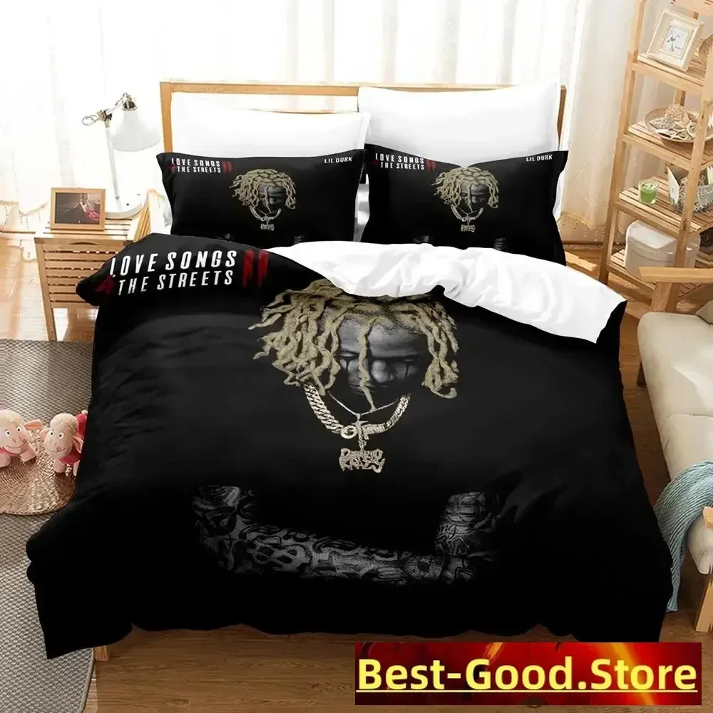 

2023 Lil Durk Bedding Set Duvet Cover Sheet Printed Bed Set Pillowcase Bed Full Queen King Size Comforter Bedroom