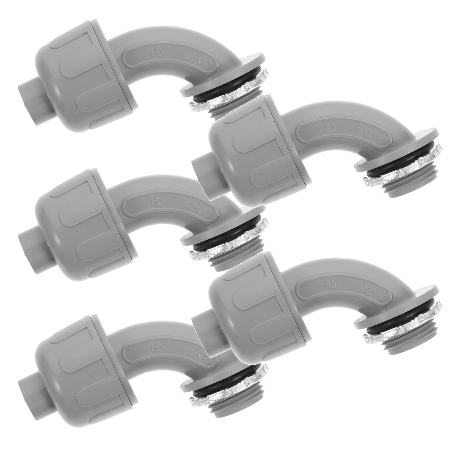 

5Pcs Liquid Tight Connector Electrical Degree Angle Fitting Durable Easy Install for Bathroom Outdoor Lighting Marine