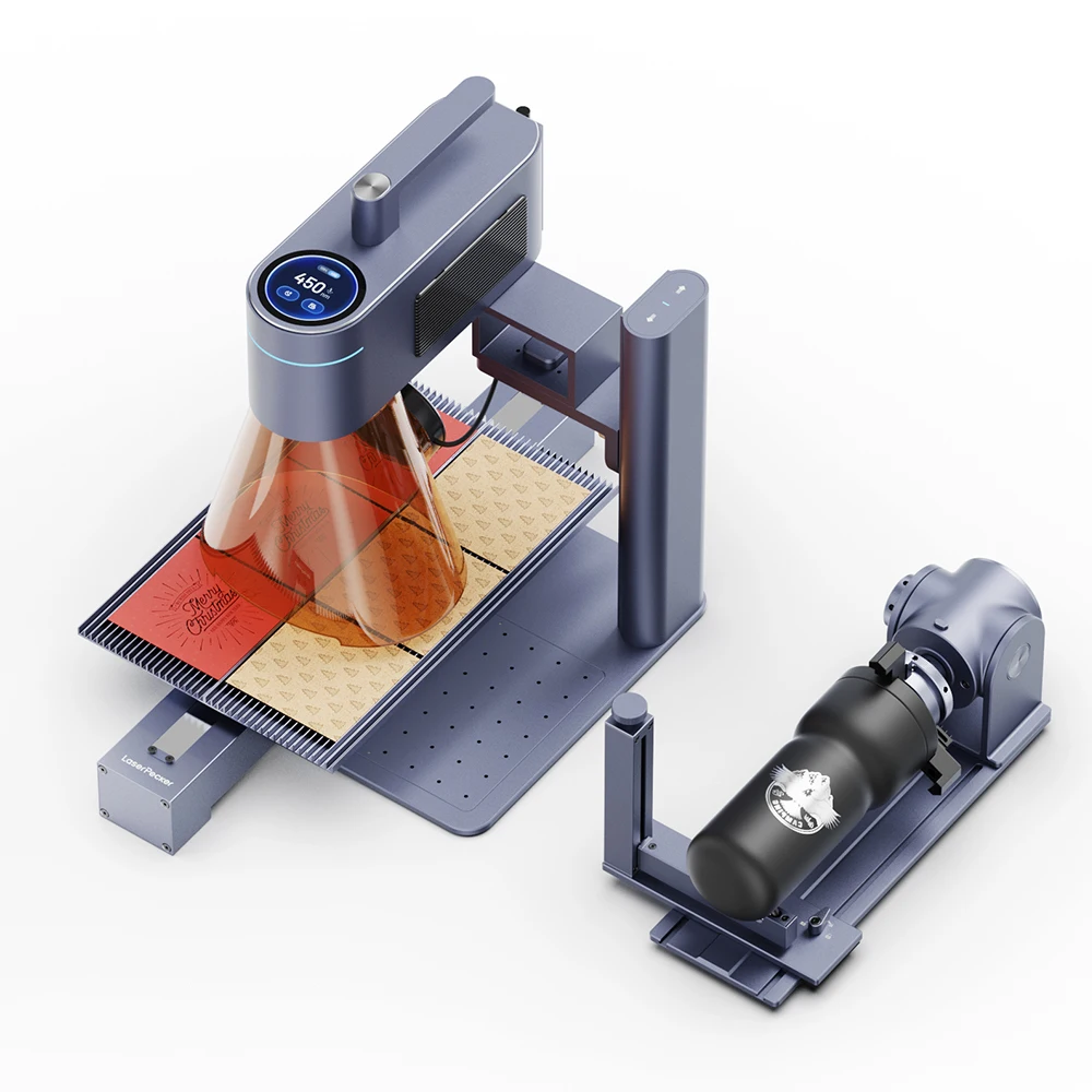 

LaserPecker LP4 Портативный 8K 240 000 мм/мин гравировка, двухлазерный гравер, автоматический ИК-переключатель/диод для металла/дерева/акрила