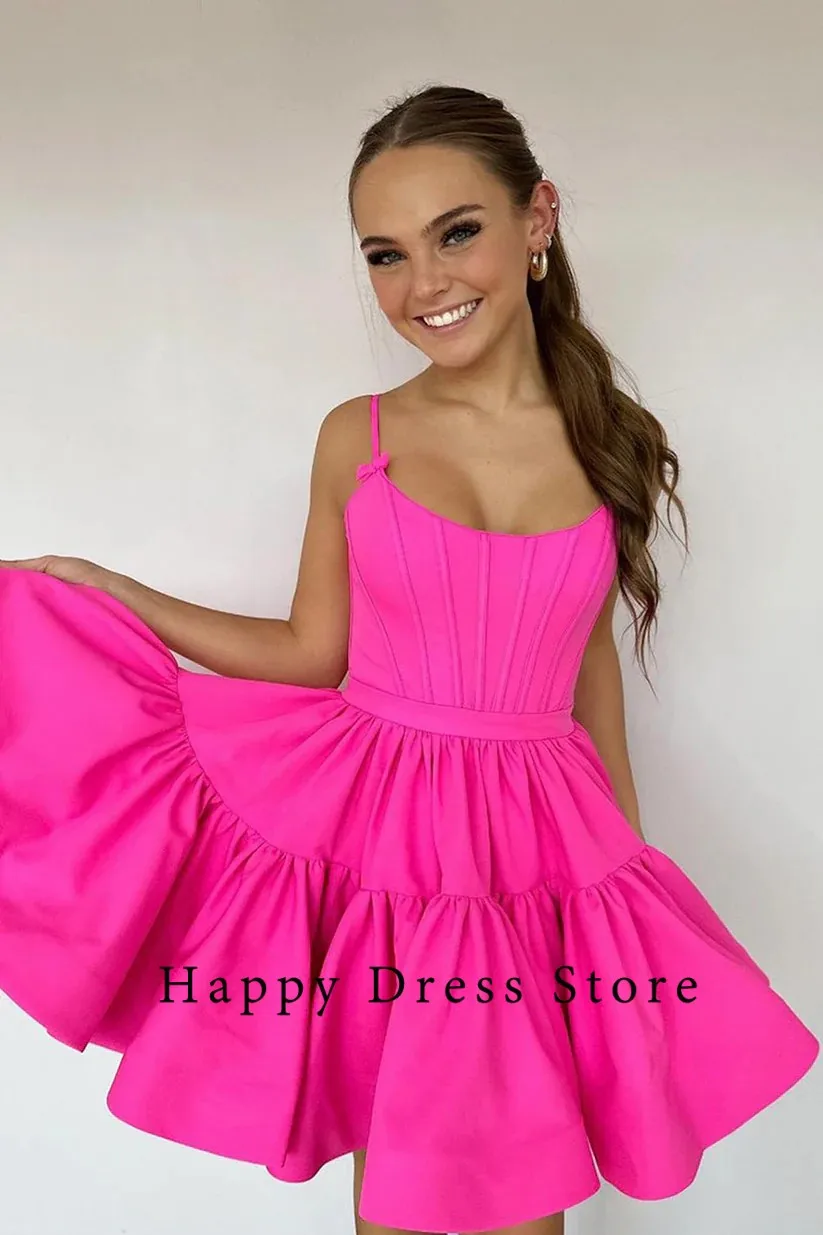 

2024 Simple Sexy Modern Sexy Mini Prom Dresses For Women A-Line Satin Backless Lace Up Custom Evening Party Birthday Dresses