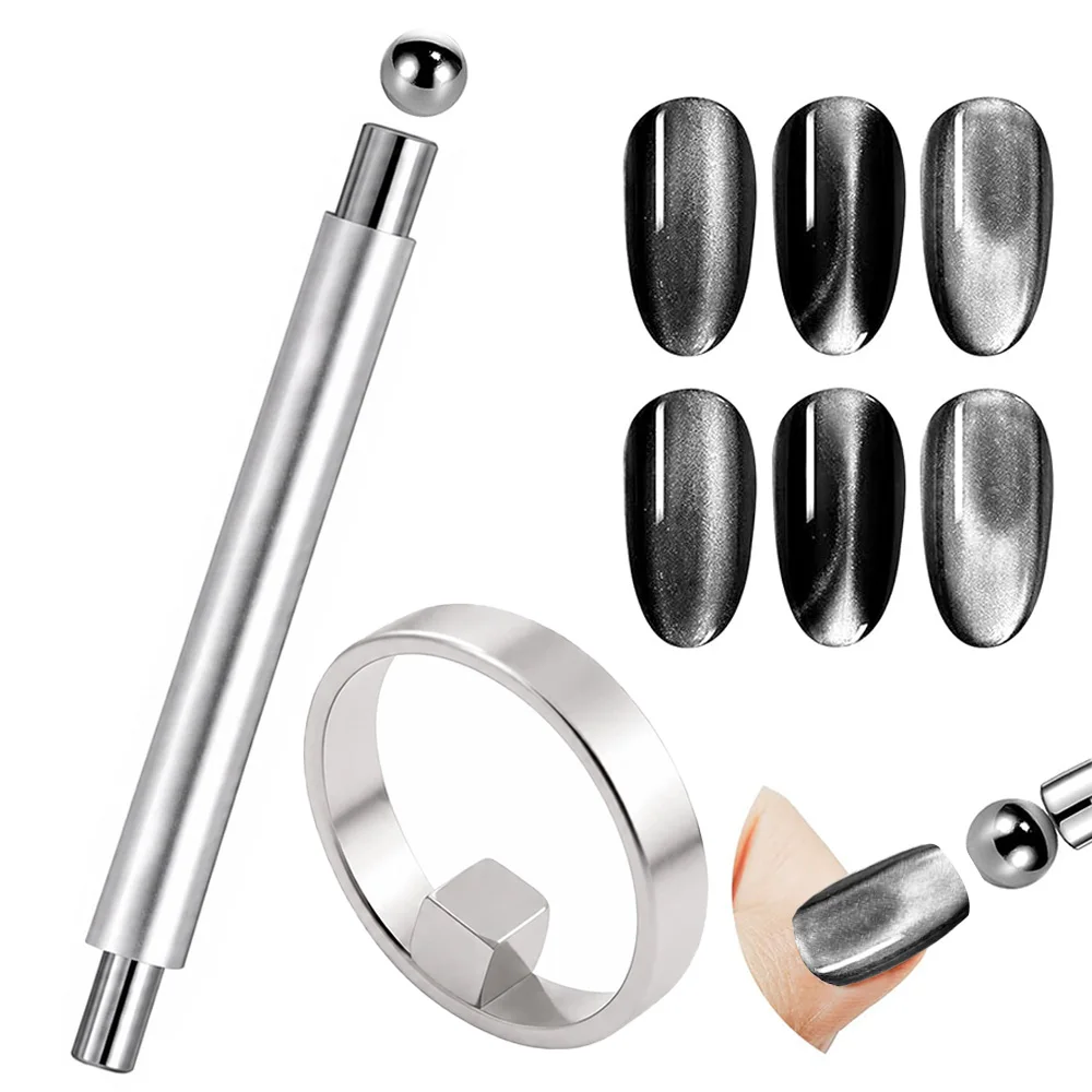 3-in-1 Cat Eye Magnet Nail Art Tool,Double-head Nail Magnet Pens ,Multifunctional Magnets For Cat Eye Gel Polish