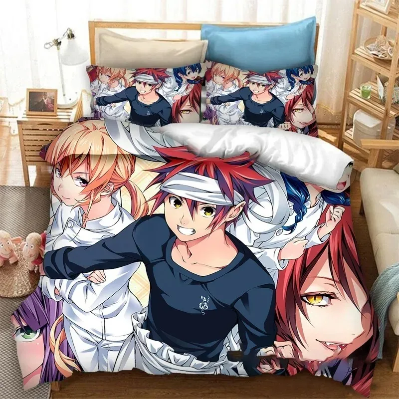 

3D Print Anime Food Wars Shokugeki no Soma Bedding Set Duvet Cover Bedroom King Size Quilt Cover Home Textile