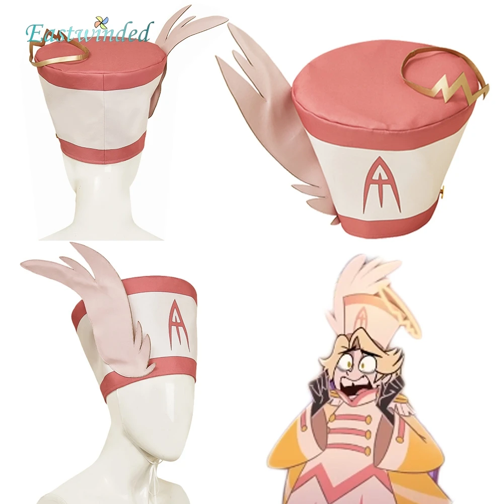 TV Hell Inn Cosplay Abel Cosplay Feather Hat Pink White Leather Cape Costume Accessories Halloween Carnival Party Outfits Gifts