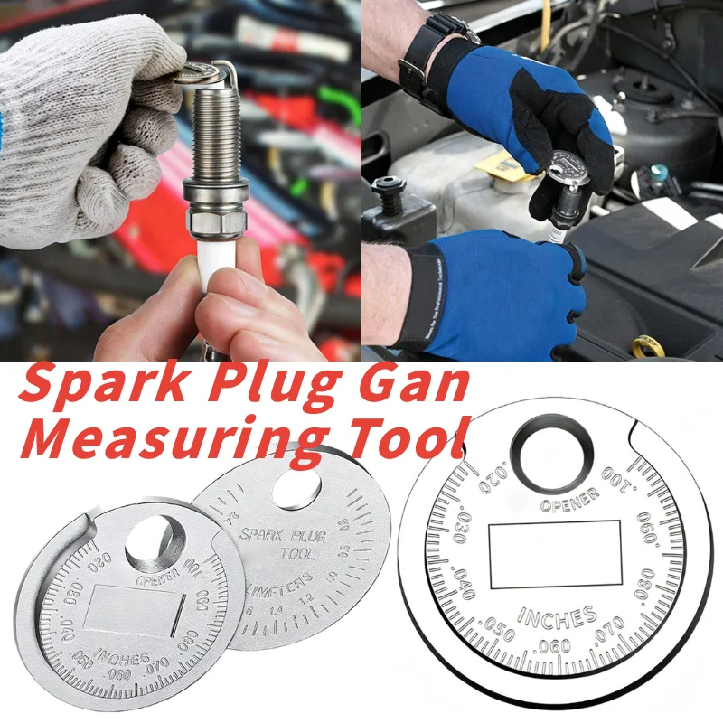 1/2 Piece Coin- Type 0.6-2.4mm Spark Plug Gap Gauge Tool Universal Stainless Steel Spark Plug Gap Gauge Measuring Tool