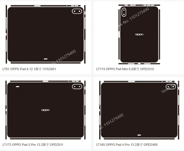 for OPPO Pad 6 12.1'' 5 4 3 Pro 13.2 inch Pad Mini 8.8 OnePlus Pad 2 Pro PRE-CUT Anti-scratch Vinyl Skin Stickers Decal Cover