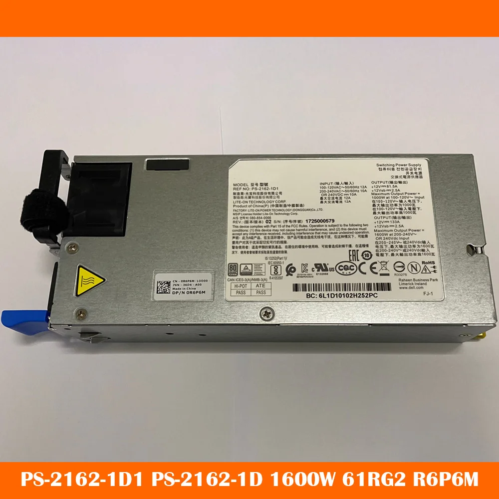 100% Working Power Supply For Server C6300 XC630 PS-2162-1D1 PS-2162-1D 1600W 61RG2 R6P6M Will Fully Test Before Shipping