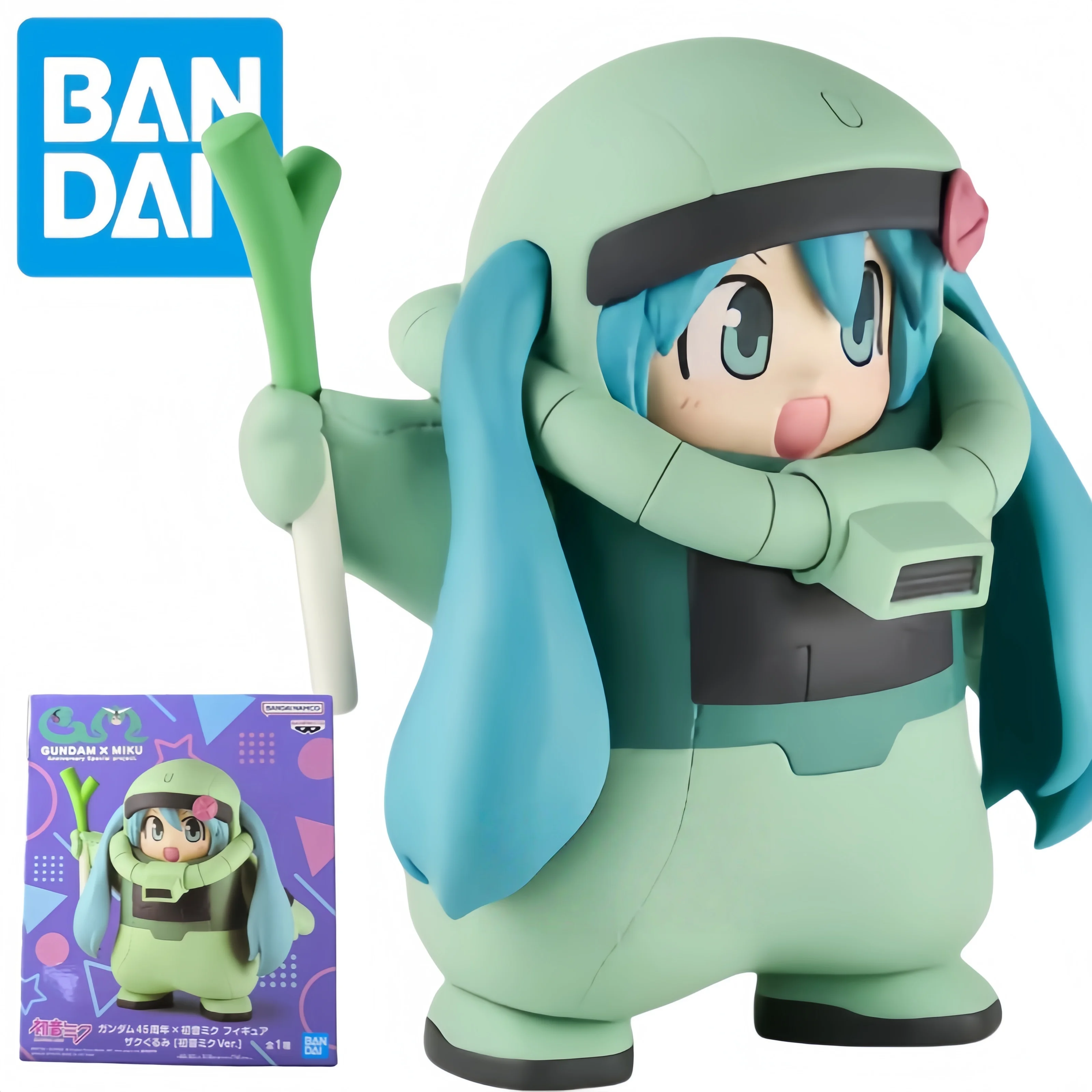 Banpresto Gundam 45th Zakugurumi Hatsune Miku Action Figures Gundam Hatsune Miku Anime Model Display Collectible Toy