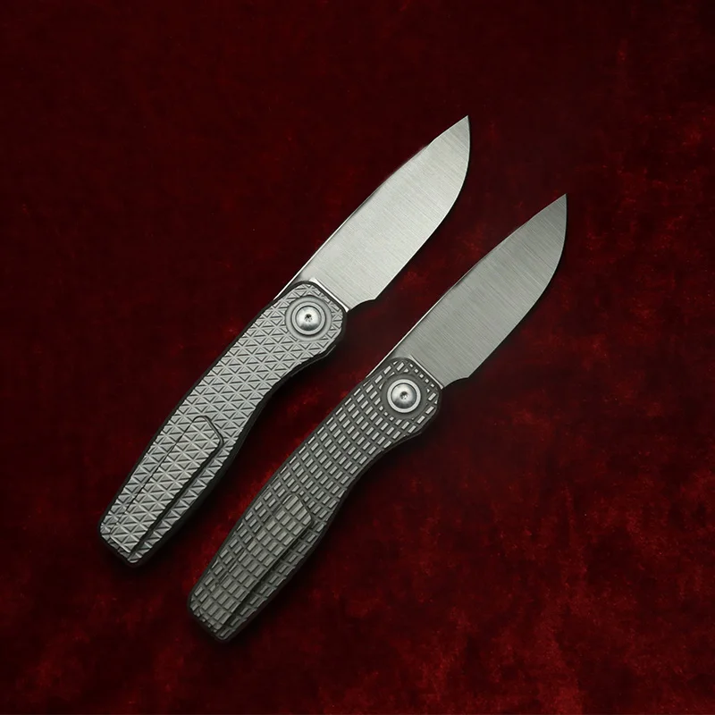LEMIFSHE Mini FSD Real M390 شفرة مقبض تيتانيوم محامل السيراميك جيب EDC أداة التخييم المطبخ سكين للفرد في الهواء الطلق