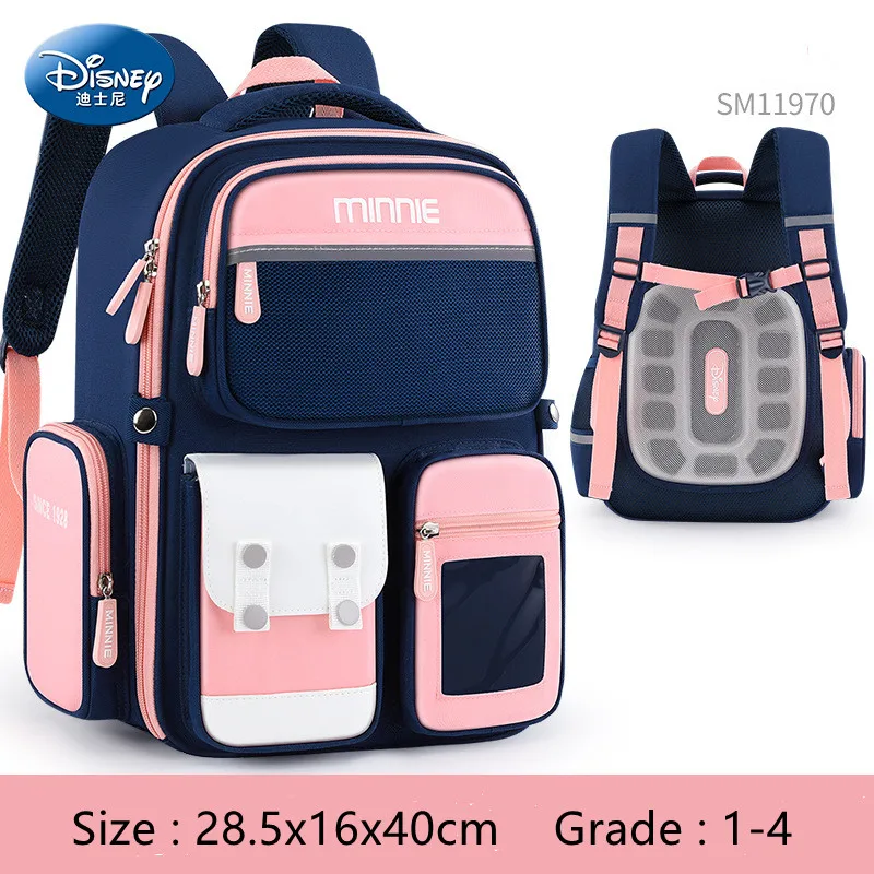 

2023 Disney New Mickey School Bags For Boys Girls Grade 1-4 Minnie Primary Student Leisure Shoulder Orthopedic Backpack Mochilas