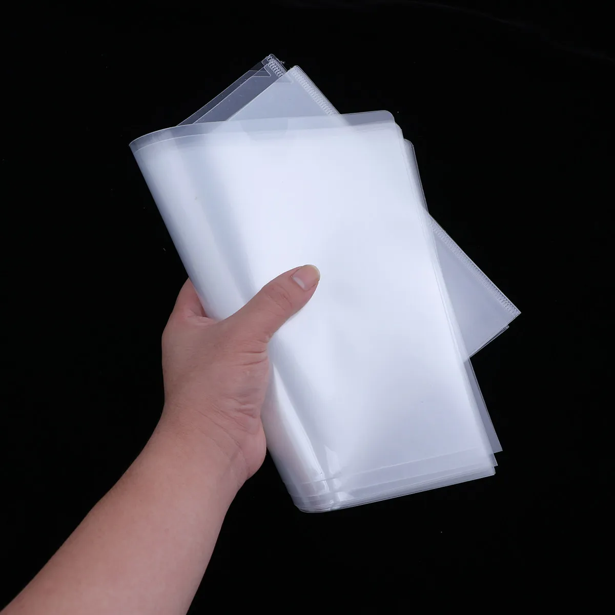 

12Pcs Clear Document Folder A4 Size L-Type Plastic File Folder Transparent PP Material Tear Resistant for Office School Daily