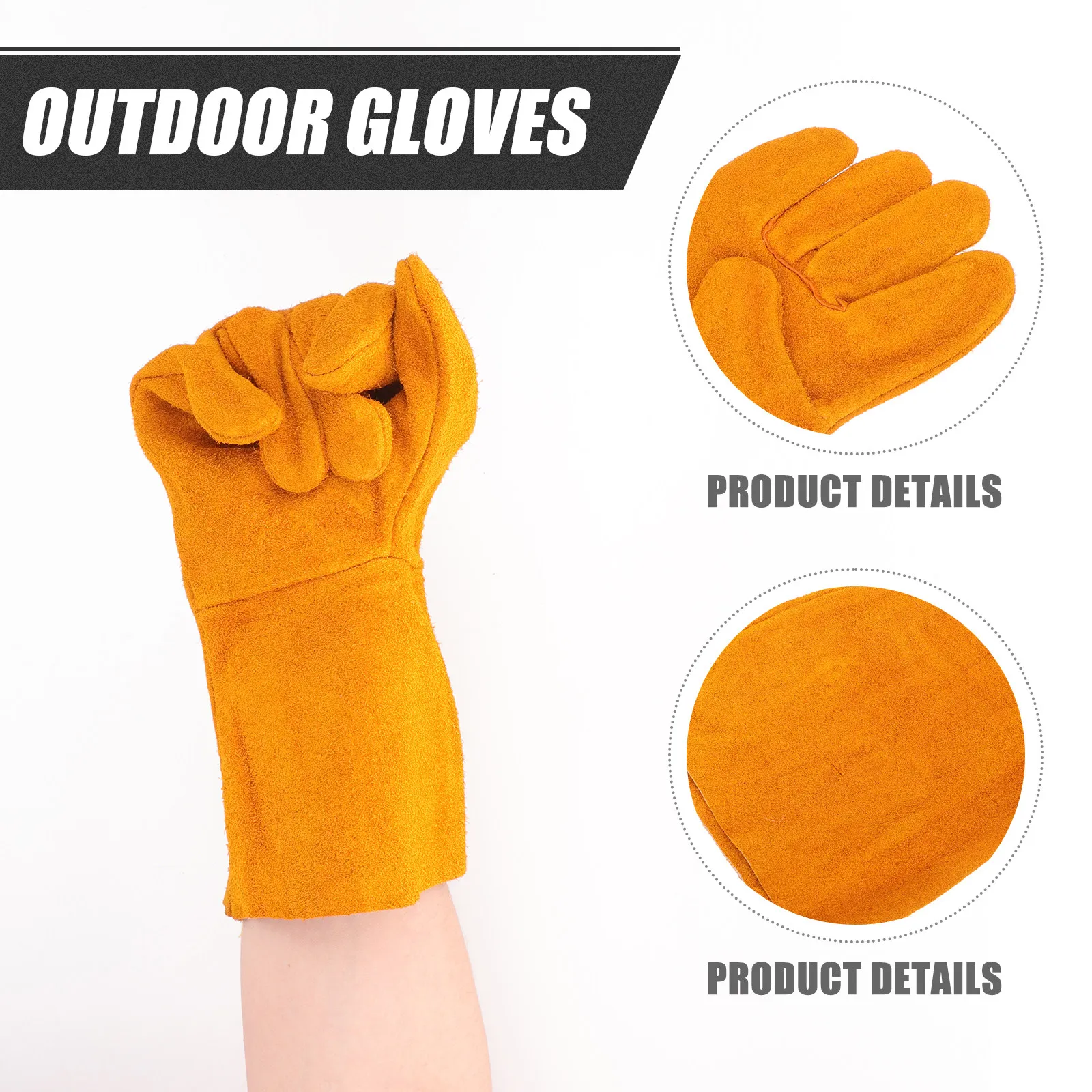 1Pair Garden Work Gloves Wear-Resistant Breathable Protective Gloves for Pruning Planting Outdoor Gardening Tasks