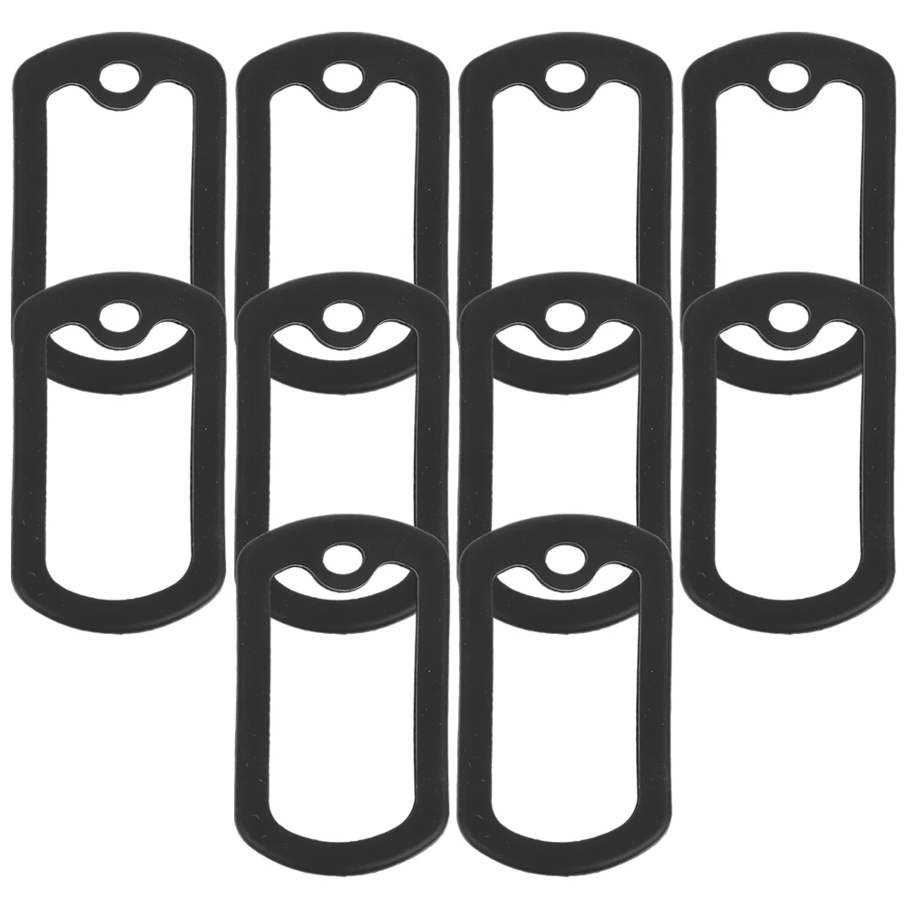 

10pcs Dog Tag Protective Cover Id Silicone Replacement Black 50- Pet Silencers Mute Label Protector For Dogs Cat Tags