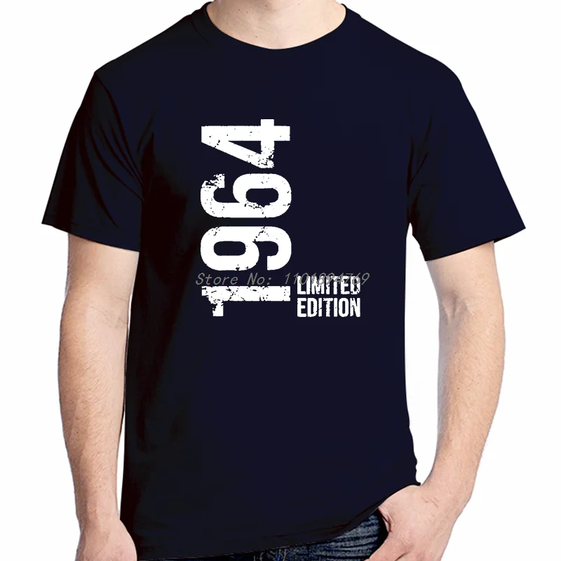 Be Born In 1964 Birthday T Shirt For Man Cotton Short Sleeve T-Shirts Fashion Graphic T Shirts Summer Streetwear Print T Shirt