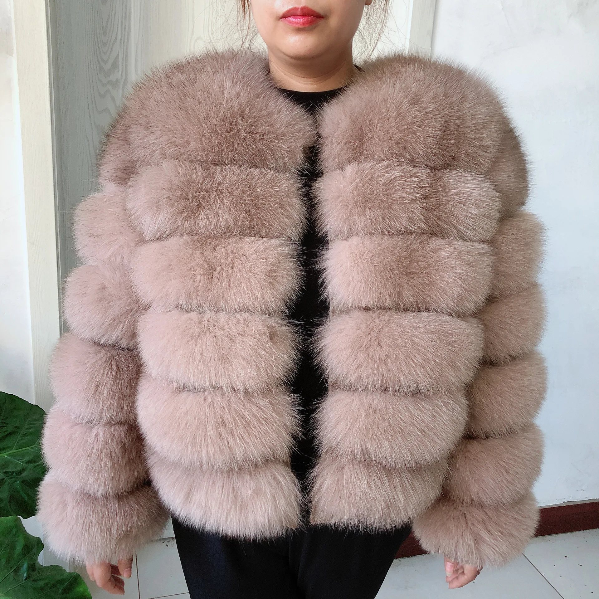 Women\'s winter coats real fox fur coat long sleeves fur coats for women natural fox fur real raccoon Jacket luxury free shipping