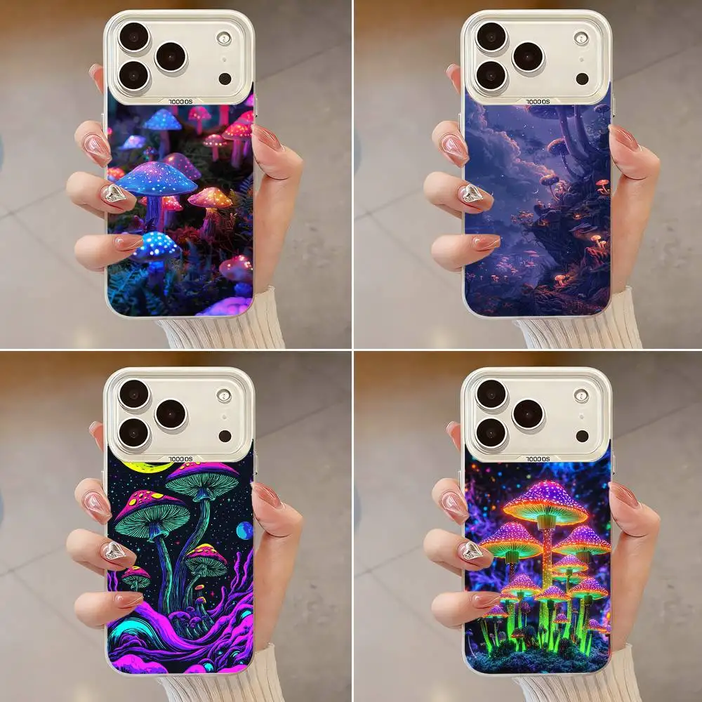 

Purple Art Trippy Mushroom Phone Case For iPhone 17,16,13,12,X,11,15,14,Pro,Max,Plus,SE4,Air,Mini White IMD HD Matte
